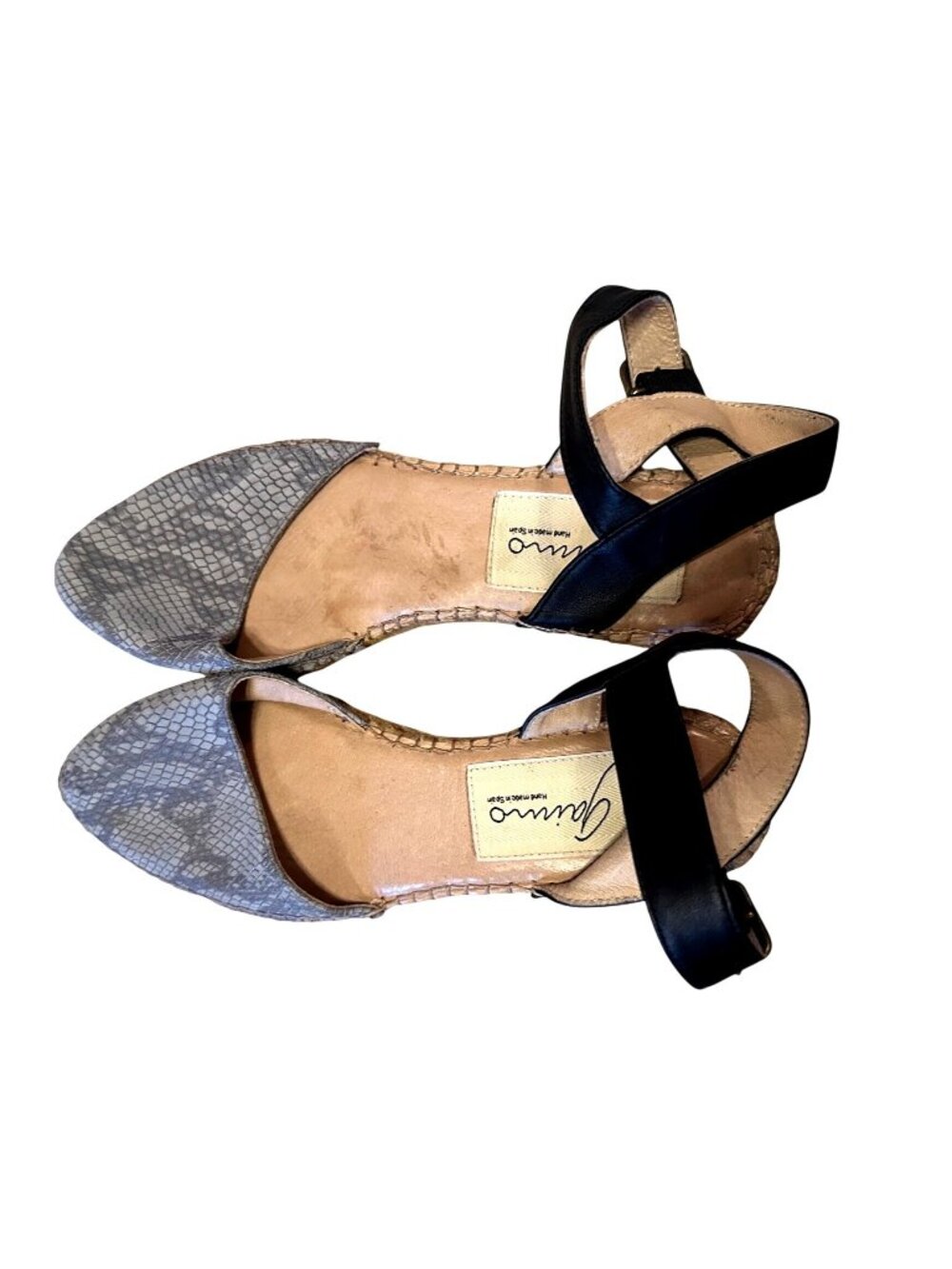 Gaimo Espadrille Sandals Python Print Handmade in Spain Leather Sandals Size 39